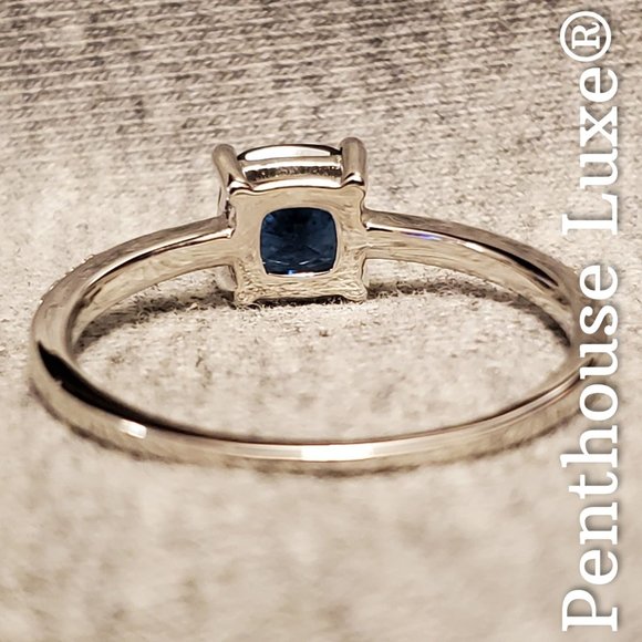 SOLID 925 Sterling Silver Blue Topaz Ring - Picture 4 of 6